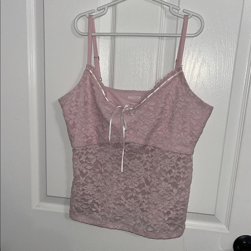 Hollister Blush Lace Camisole Top